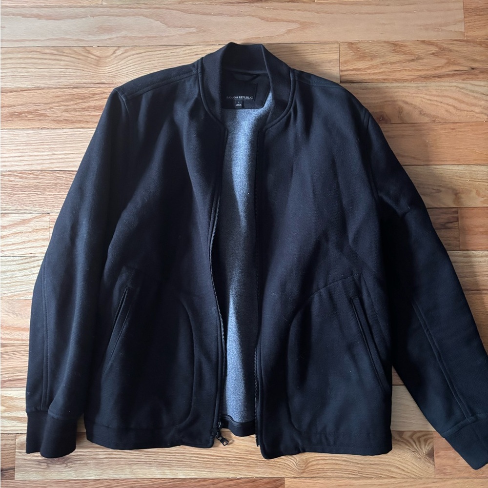 Banana Republic Black Bomber Jacket Classic Style